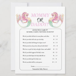 Convites Chá de Bebê Sereia Sob o mar. Menina