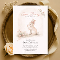 Chá de Bebê Some Bunny Laço Rosa Primavera