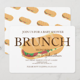 Convites Chá de Bebê Sub Sanduíche Brunch