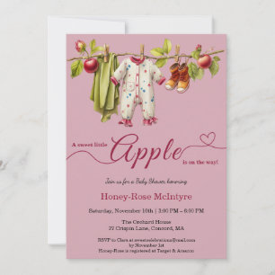 Convites Chá de Bebê Sweet Little Apple Chá de Bebê Rústi