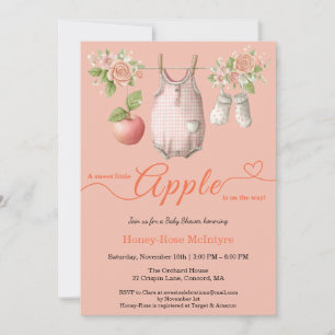 Convites Chá de Bebê Sweet Little Apple Chá de Bebê Rústi