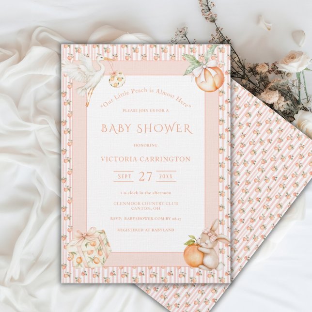 Convites Chá de Bebê Sweet Little Peach (Criador carregado)