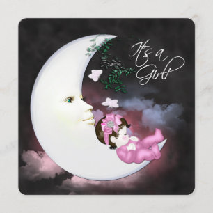 Convites Chá de Bebê Sweet Pink Moon