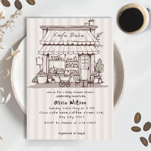 Convites Chá de Bebê tema Café Bebe neutro