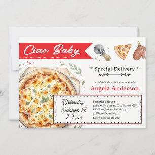 Convites Chá de Bebê Tema Pizza Ciao Baby