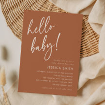Chá de Bebê Terracota Minimalista Boho Hello