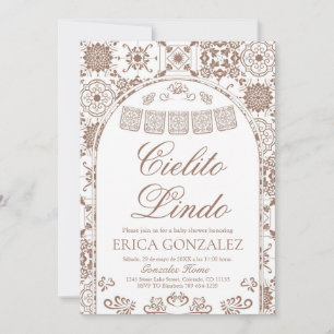 Convites Chá de Bebê Terracotta Cielito Lindo Papel Picado