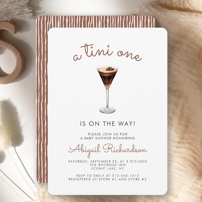 Convites Chá de Bebê Tini One Espresso Martini (Criador carregado)