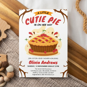 Convites Chá de Bebê Torta de Cereja Outono Uma Pequena Tor