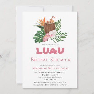 Convites Chá de Bebê Tropical Floral Cocktail Luau de Noiva
