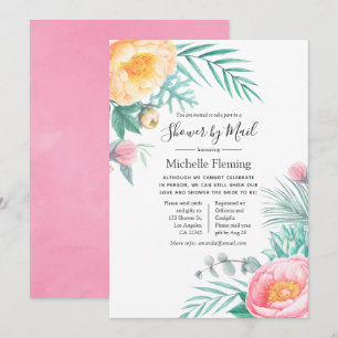 Convites Chá de Bebê Tropical Floral Pastel pelo Correio