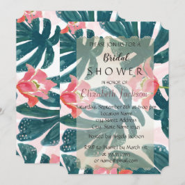 Convites Chá de Bebê Tropical Hibiscus Casamento