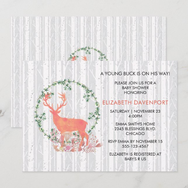 Convites Chá de Bebê Um Jovem Garanhão Está a Caminho (Frente/Verso)