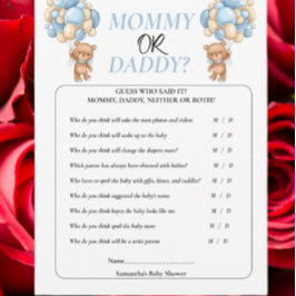 Convites Chá de Bebê Ursinho Azul Mamãe ou Papai