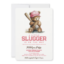 Chá de Bebê Ursinho de Pelúcia Little Slugger Girl