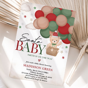 Convites Chá de Bebê Urso de Natal com Gênero Neutro