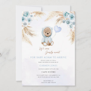 Convites Chá de Bebê Urso Teddy Boho