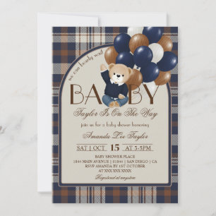 Convites Chá de Bebê Vintage Bearly Wait