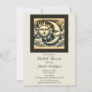 Convites Chá de Bebê Vintage Celestial Sol e Lua