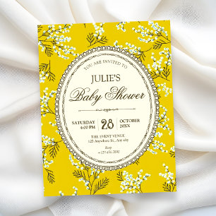 Convites Chá de bebê vintage floral