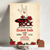 Chá de Bebê Vintage Nascido para Rock n Roll
