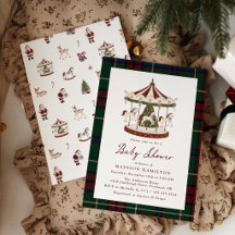 Chá de Bebê Vintage Natal Carousel Tartan