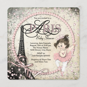 Convites Chá de Bebê Vintage Paris