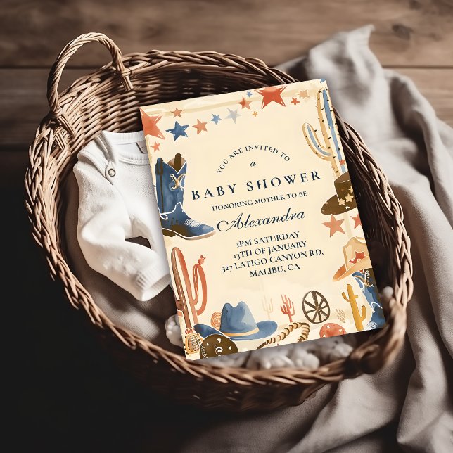 Convites Chá de Bebê Western Neutro (Criador carregado)