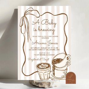 Convites Chá de Bebê Whimsical Coffee a Baby is brewing
