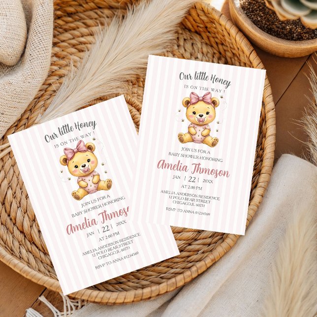 Convites Chá de Bebê Winnie the Pooh Little Hunny  (Criador carregado)