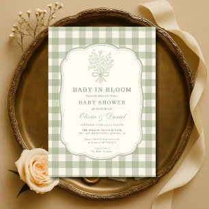 Convites Chá de Bebê Xadrez Baby in Bloom para Casais
