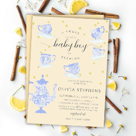 Convites Chá de Bebezinho do Boho Lace do Boho Party Blue E