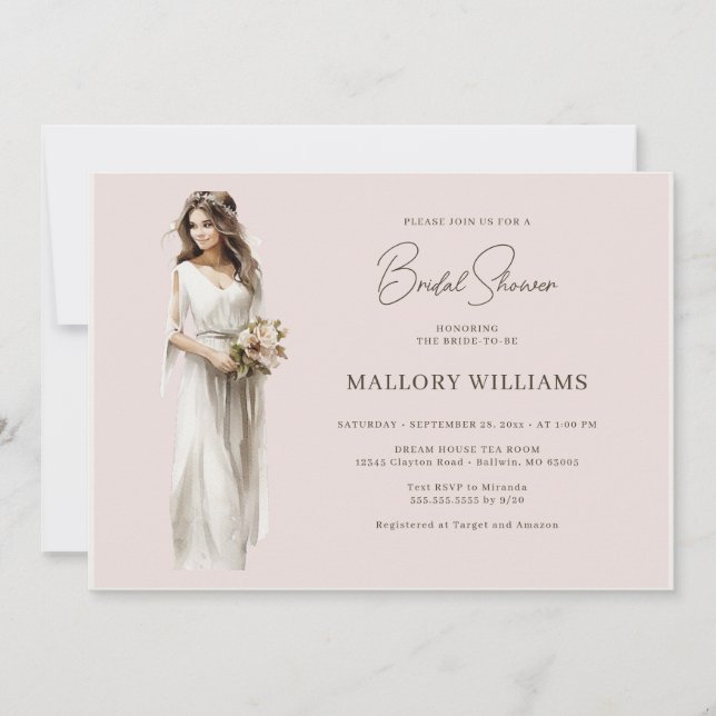 Convites Chá de Bridal Moderna (Frente)