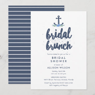 Convites Chá de Brunch de Bridal Anchor Náutico