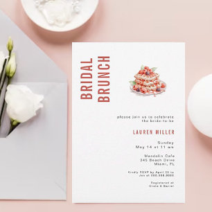 Convites Chá de Brunch Moderno de Waffles Bridal