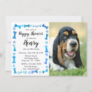 Convites Chá De Cachorro - Pet De Garoto Azul - Cachorro