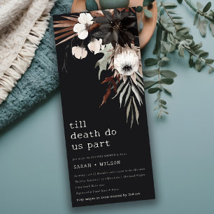 Convites Chá de Casais Botânicos Pretos para Ferrugem Boho 