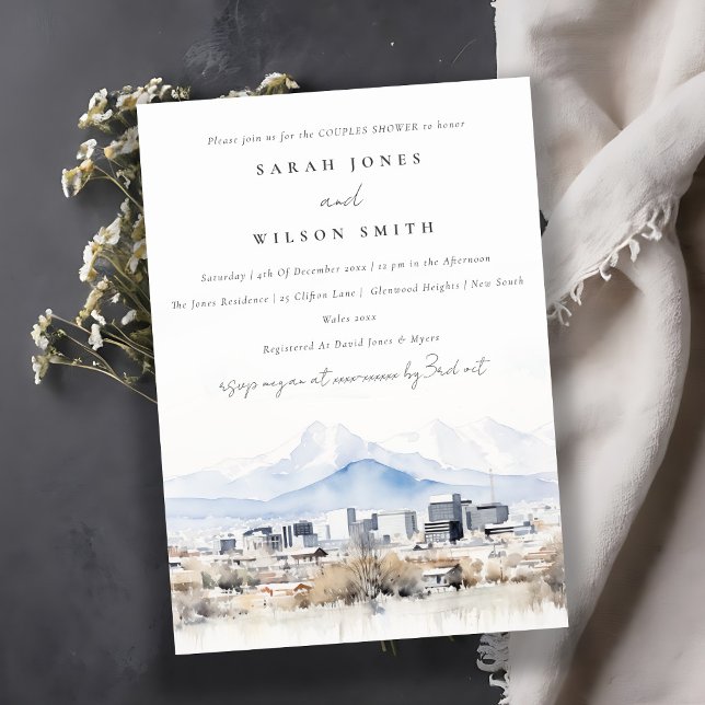 Convites Chá de Casais de Aquarelas de Chic Salt Lake City  (Criador carregado)