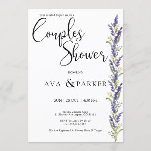 Convites Chá de Casais de árvore de Wisteria de Aquarela