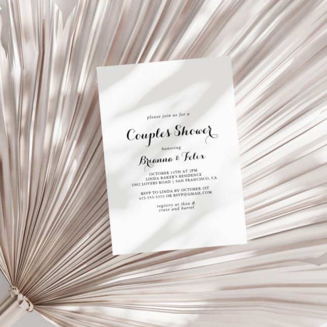 Convites Chá de Casais de Caligrafia Moderna (Criador carregado)