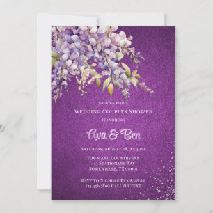 Convites Chá de Casais de Casamento com Glitter Purple Wist