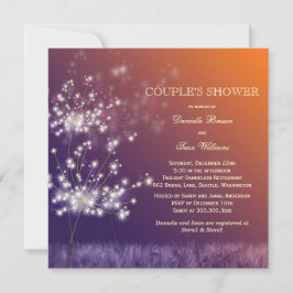 Convites Chá de Casais de Casamento de Dandelions Sunset