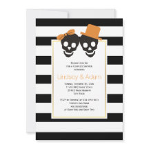 Chá de casais de casamento de Halloween casal crân