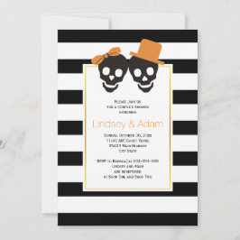 Convites Chá de casais de casamento de Halloween casal crân