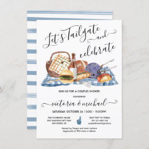Convites Chá de Casais de CHURRASCO de futebol Tailgate