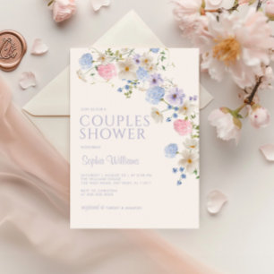 Convites Chá de Casais de flor selvagem de Pastel Elegante