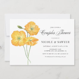 Convites Chá de Casais de Flores de Água Laranja