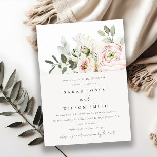 Convites Chá de Casais de Folhagem Eucalyptus de Peony de B