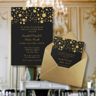 Convites Chá de Casais de Pontos de Confetti Glitter Glitte