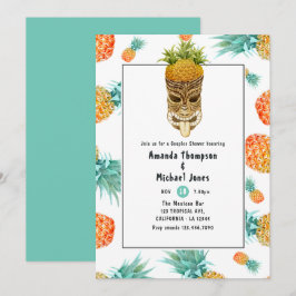 Convites Chá de Casais de praia de Pineapple, Tiki Luau Sum